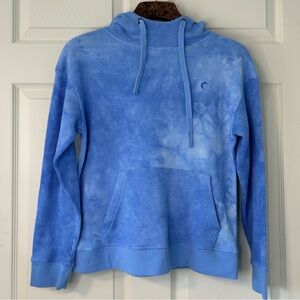 Zyia Size Small Sky Blue Waffle Knit Pullover Hoodie